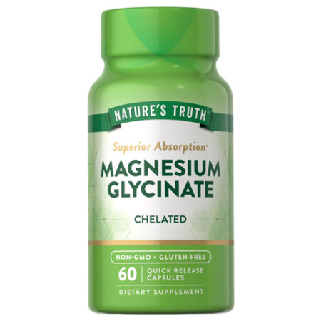 Magnesium Glycinate Capsules | 200mg | 60 Count | Chelated Superior Absorption Formula | Non-GMO & Gluten Free